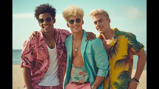 😎 Boys at the beach in Fort Lauderdale 💜 Celebrating GAY PRIDE 🏳️‍🌈 (AI)