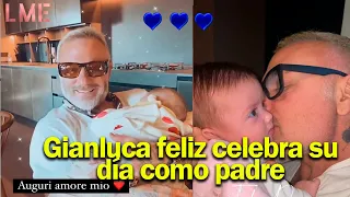 Gianluca Vacchi celebra el día del padre en compañía de Sharon Fonseca y su princesita Blu