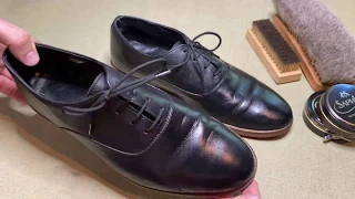 [ASMR] How to Clean and Restoration Black Leather Shoes