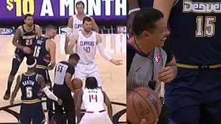 NBA ref can't stop laughing at Jokic doing something weird at tipoff