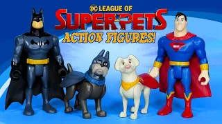 Fisher Price DC League of Super-Pets Superman with Krypto and Batman with Ace Action Figures