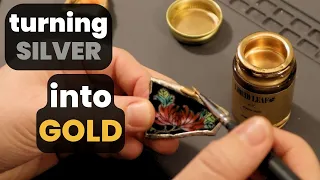 How to turn SILVER soldered jewelry into GOLD⚜️ Soldering Jewelry with Soldering Iron