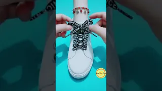 How To Tie Shoelaces – 1 Creative Ways to Fasten Tie Your Shoes Tutorial Step by Step #135. #shorts