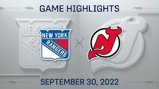NHL Preseason Highlights | Rangers vs. Devils - September 30, 2022