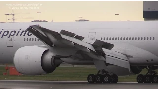 Philippine Airlines B777-300 landing and takeoff at YVR Vancouver