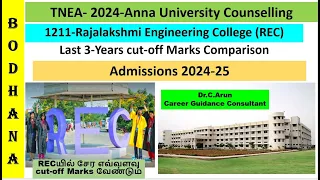 Rajalakshmi Engineering College (REC) -1112| Last Three Years Cut-off Marks