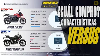 HONDA X-BLADE VS SUZUKI GIXXER 155 | Precio | Características | Ficha Técnica | COMPARE MOTO