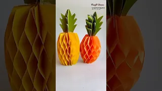 How to make pineapple🍍 with paper | Pineapple🍍 | Fruits craft |#shorts| #craft | @craftdecor8810