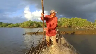 pescaria de rede de malha