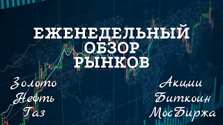 Обзор рынков ( МосБиржа | Золото | Нефть | Газ | Биткоин ) Интересные акции РФ