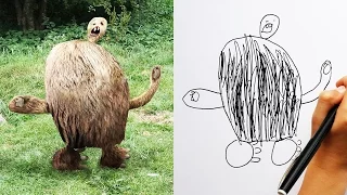 Animal Drawings in REAL LIFE 😂😂