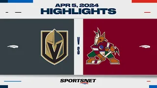 NHL Highlights | Golden Knights vs. Coyotes - April 5, 2024