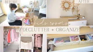 CLEAN DECLUTTER AND ORGANIZE WITH ME | KIDS ROOMS | NEW YEAR REFRESH | BEDROOM BEFORE AND AFTER