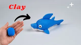 How to make clay whale easy ❤️ How to make whale with clay 😊 polymer clay