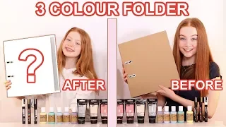 TWIN TELEPATHY 3 COLOR PAINT *DIY School Folder Makeover Challenge | Sis Vs Sis | Ruby and Raylee