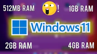 Windows 11 Pro on 512MB/1GB/2GB/4GB RAM Test!⚡