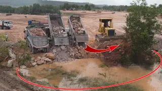 Part.138| Amazing Nearly Complete Water Area With The Best Extremely Dozers And Dump Trucks Process