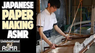 Unintentional ASMR 🌊 Japanese HANDMADE PAPER MAKING (satisfying, no talking)