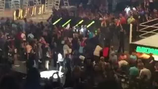 DEAN AMBROSE CHAMPIONSHIP CELEBRATION AFTER CAMERAS WENT OFF (IN-CROWD REACTION)