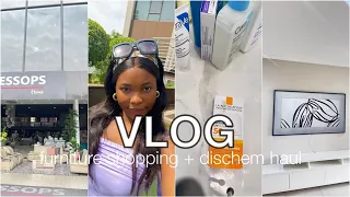 VLOG: Samsung “THE FRAME 65’ tv “ unboxing || Couch hunting || Self care haul ||Grocery packing