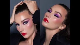 80s inspired BOLD makeup look