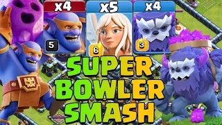 Best Th13 Attack Strategy - 4 Super Bowler + 5 Healer + 4 Yeti - Attack Strategy Clash Of Clans