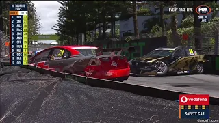 Australian V8 Touring Car Series 2018. Race 1 Surfers Paradise Street Circuit. Leaders Crashes