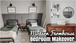 DIY BOYS ROOM MAKEOVER ON A BUDGET | DECORATING IDEAS | BEDROOM DIY | MODERN FARMHOUSE BEDROOM