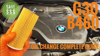 BMW Engine oil service G30 B46D 2019 - 2022+ Complete Guide With Oil Reset