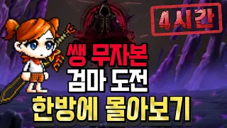 완전 쌩 무자본 4개월만에 검은 마법사를?! [무자본 검마 도전 육성] 한방에 몰아보기 (4시간, 맨땅 시작, 무과금)