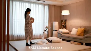 5 AM, morning routine of diligently cleaning and organizing, Newborn baby care, Housekeeping