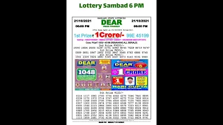 YESTERDAY NAGALAND EVENING  LOTTERY VIDEOS LIVE 06:00 pm Dhankesari lottery sambad Date 21/10/2021