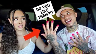 Picking Up My Wife With My NAILS PAINTED To See Her Reaction... *HILARIOUS!*