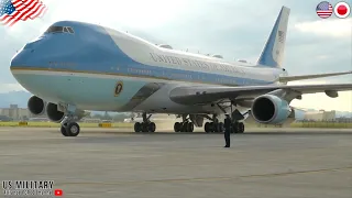 Air Force One arrives at Yokota Air Base in Japan