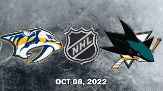 NHL Predators vs Sharks | Oct.08, 2022