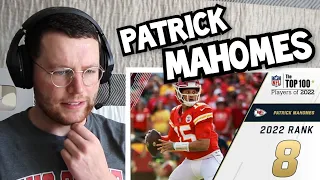 Rugby Player Reacts to PATRICK MAHOMES (Kansas City Chiefs, QB) #8 NFL Top 100 Players in 2022