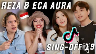 How is she not a SINGER!? Waleska & Efra react to SING OFF TIKTOK SONGS PART 19| Reza vs ECA AURA