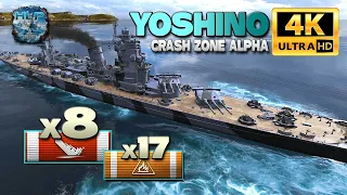 Cruiser Yoshino on map Crash Zone Alpha, 8 ships destroyed - World of Warships