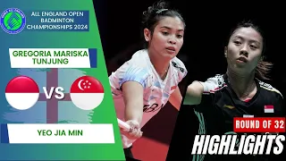 Gregoria Mariska Tunjung (INA) vs. Yeo Jia Min (SGP) - R32 | All England Open 2024