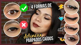 4 FORMAS DE DELINEAR PÁRPADO CAÍDO QUE SI FUNCIONAN + TIPS | Karla Burelo :)