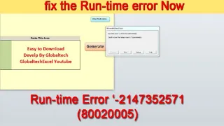 How to fix run-time error '-2147352571 (80020005)|How to fix Error Excel VBA