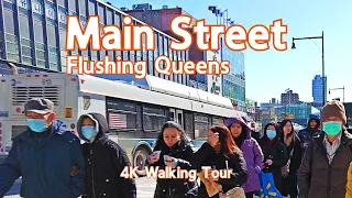 Street Vendors on Main Street in Flushing NYC | 4K Walking Tour