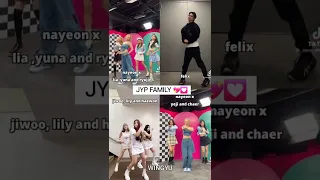 'JYP FAMILY' doing 'POP!' challenge with NAYEON 🔥(Itzy,nmixx,skz,twice..) #shorts#nayeon#pop#jyp