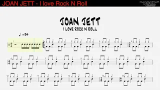 JOAN JETT - I love Rock n Roll [DRUMLESS BACKING TRACK + DRUM SCORE]