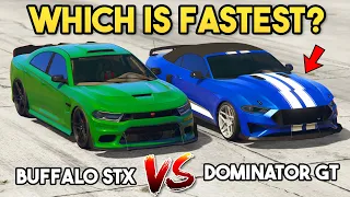GTA 5 ONLINE - DOMINATOR GT VS BUFFALO STX (WHICH IS FASTEST?)