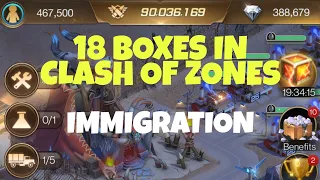 18 Boxes In Clash Of Zones (Immigration) | Last shelter survival Latest Trick !