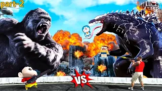 GTA 5 | GODZILLA Vs KINGKONG with DORAEMON and SHINCHAN and FRANKLIN in GTA 5