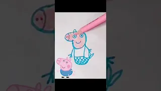 Draw Mermaid George Pig | Peppa Pig 215