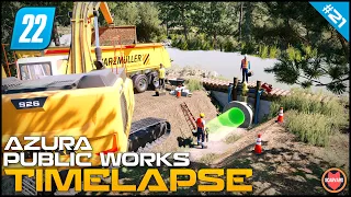 🚧 Digging A New Trench For A Lakes Overflow Pipeline ⭐ FS22 Azura Public Works Timelapse