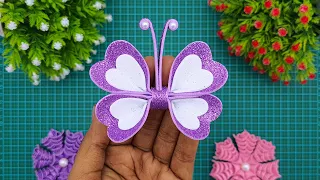 DIY Foam Paper Butterfly | How To Make EVA Glitter Foamiran Butterfly | Handmade Foam Paper Crafts